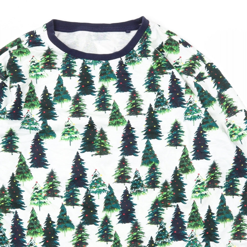George Mens Blue Round Neck  Cotton Pullover Jumper Size L   - Christmas Pyjama