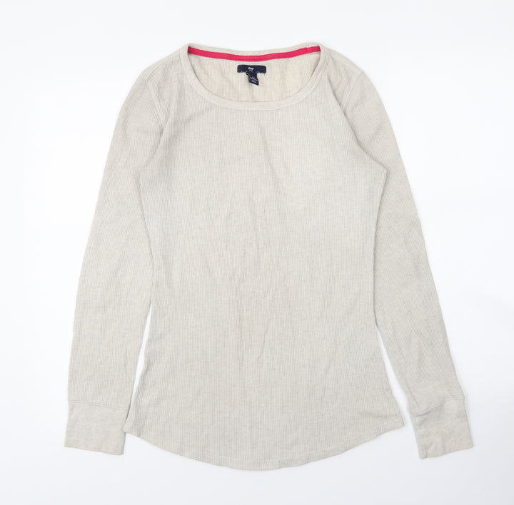Gap Womens Beige Round Neck Cotton Pullover Jumper Size S