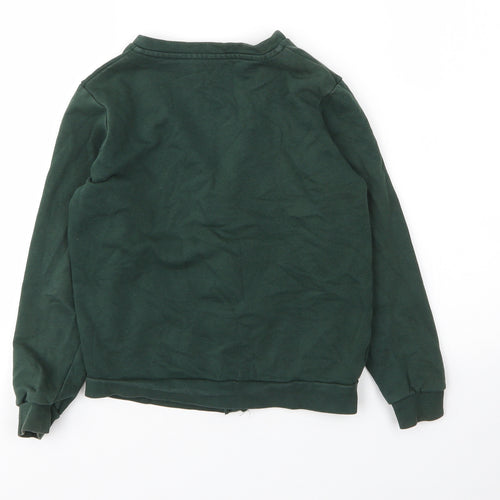 George Girls Green V-Neck  Cotton Cardigan Jumper Size 8 Years  Button