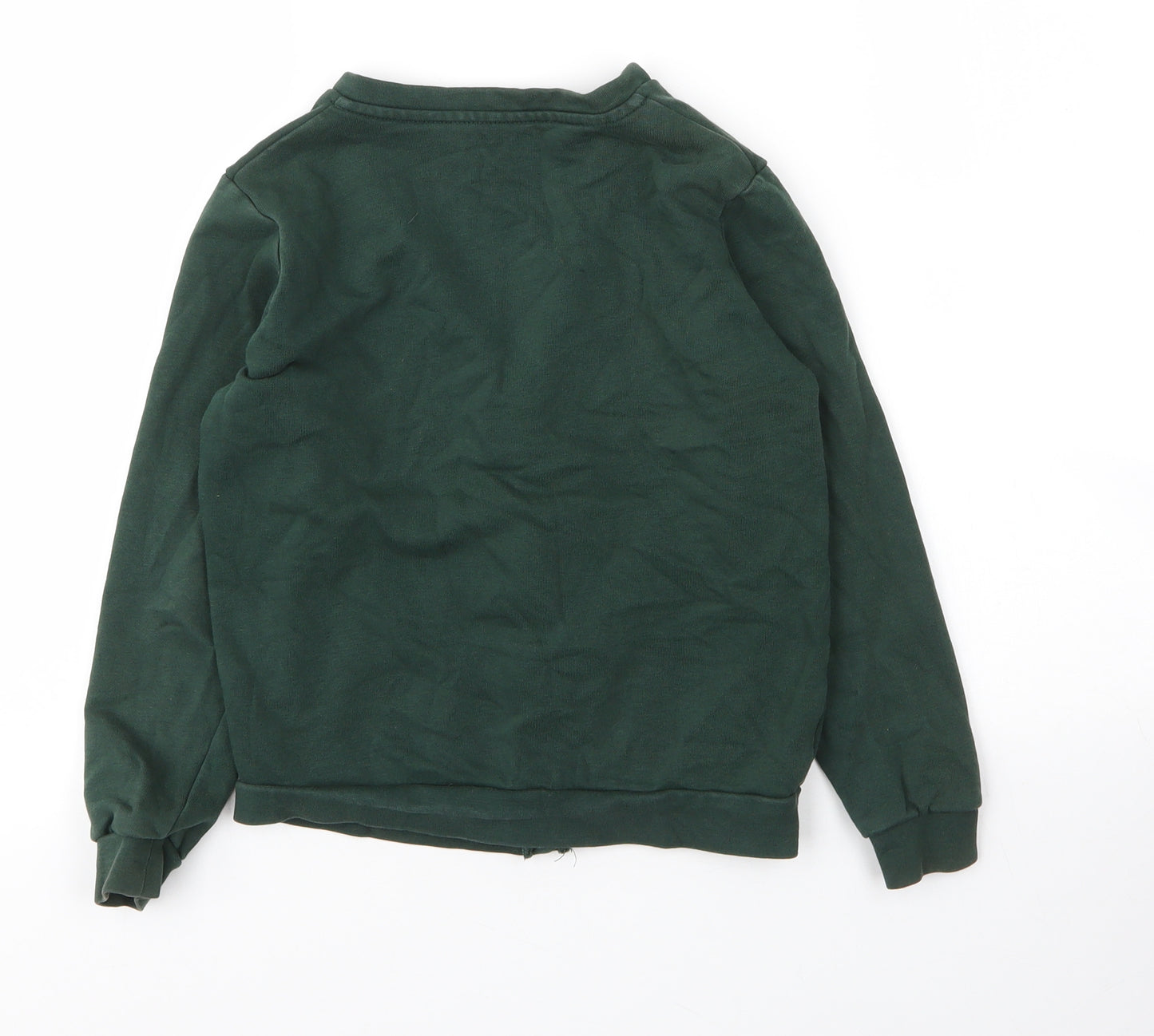 George Girls Green V-Neck  Cotton Cardigan Jumper Size 8 Years  Button