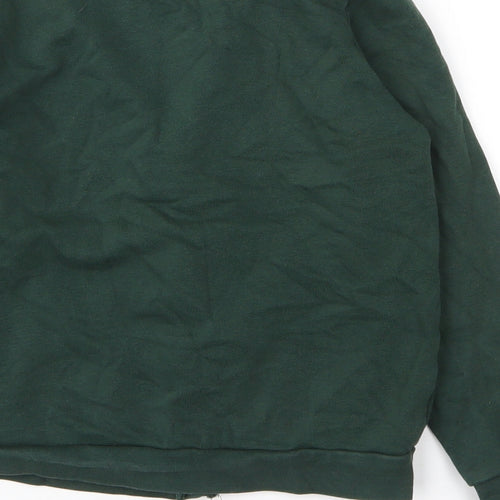 George Girls Green V-Neck  Cotton Cardigan Jumper Size 8 Years  Button