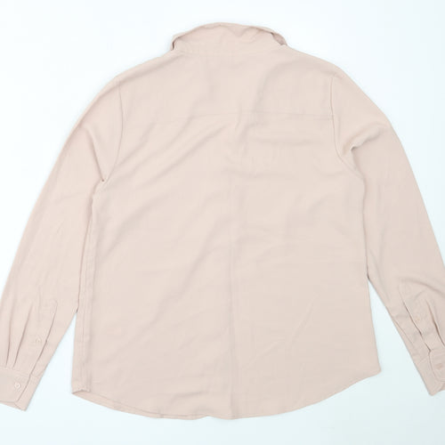 H&M Womens Pink  Polyester Basic Button-Up Size M Collared