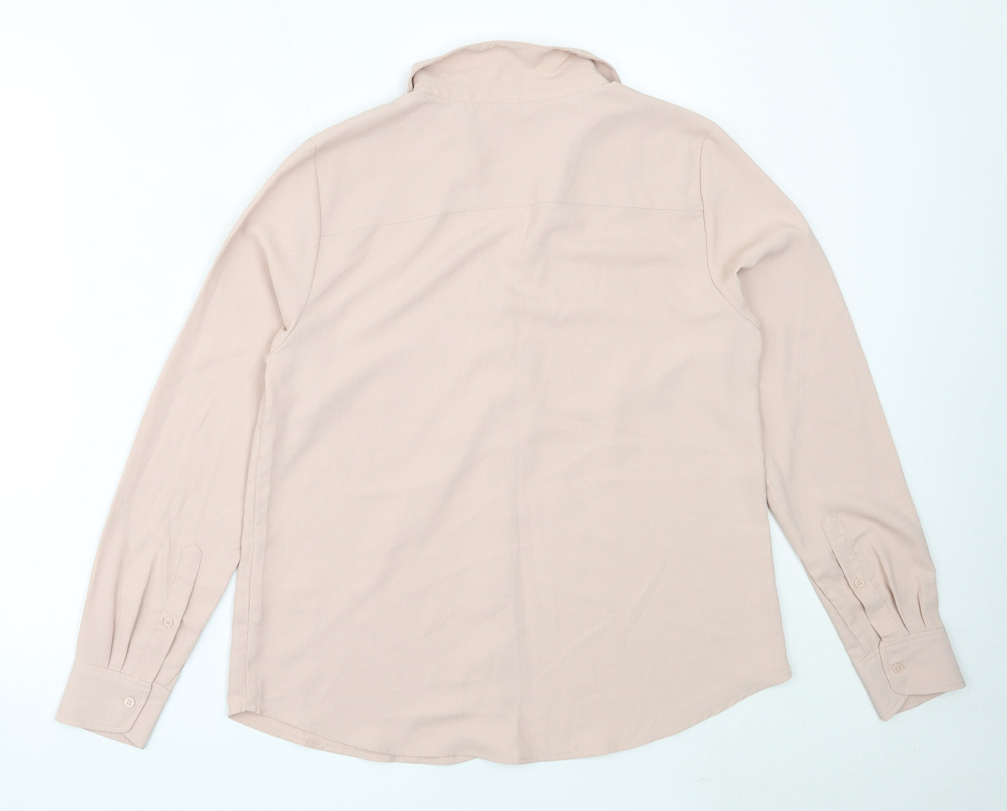 H&M Womens Pink  Polyester Basic Button-Up Size M Collared