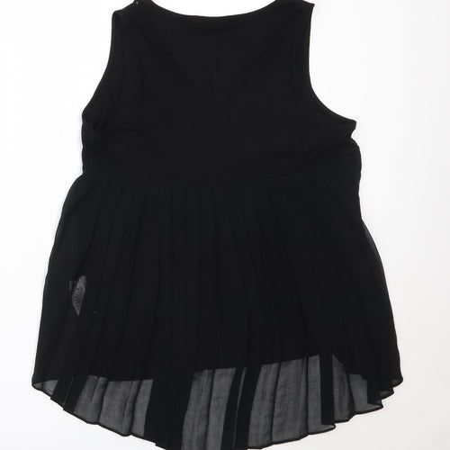 NEXT Womens Black  Viscose Basic Blouse Size 12 V-Neck