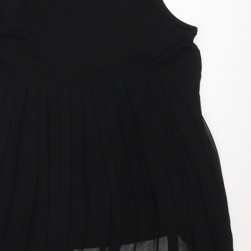 NEXT Womens Black  Viscose Basic Blouse Size 12 V-Neck