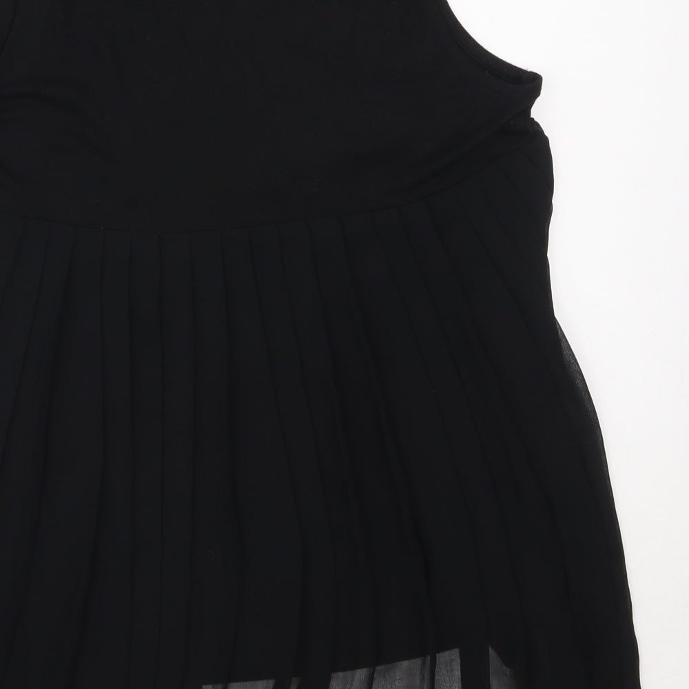 NEXT Womens Black  Viscose Basic Blouse Size 12 V-Neck