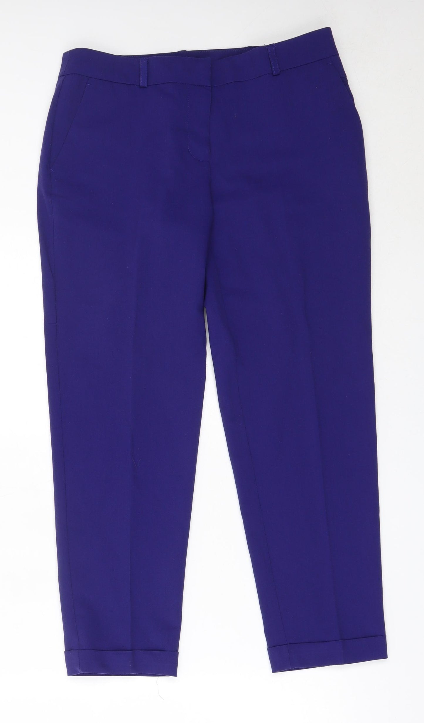 Dorothy Perkins Womens Blue  Polyester Capri Trousers Size 8 L24.5 in Regular