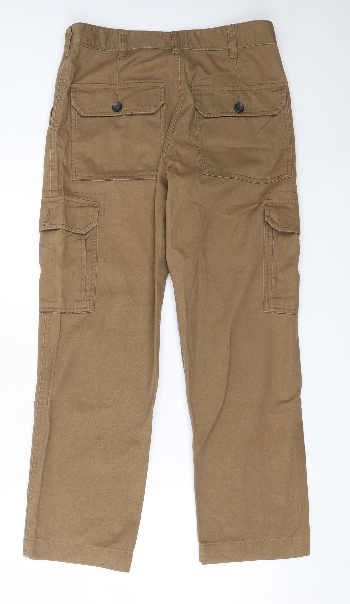 Easy Mens Beige  Cotton Cargo Trousers Size 30 in L28 in Regular