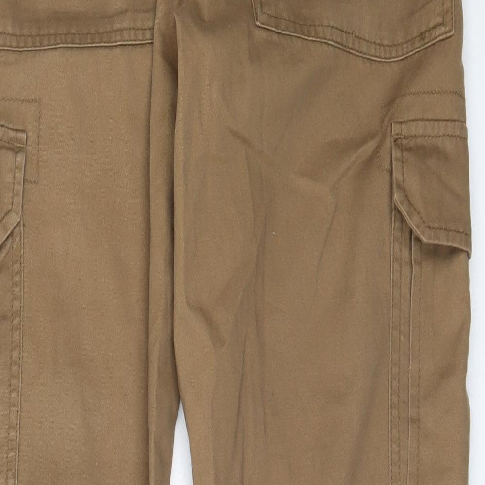 Easy Mens Beige  Cotton Cargo Trousers Size 30 in L28 in Regular