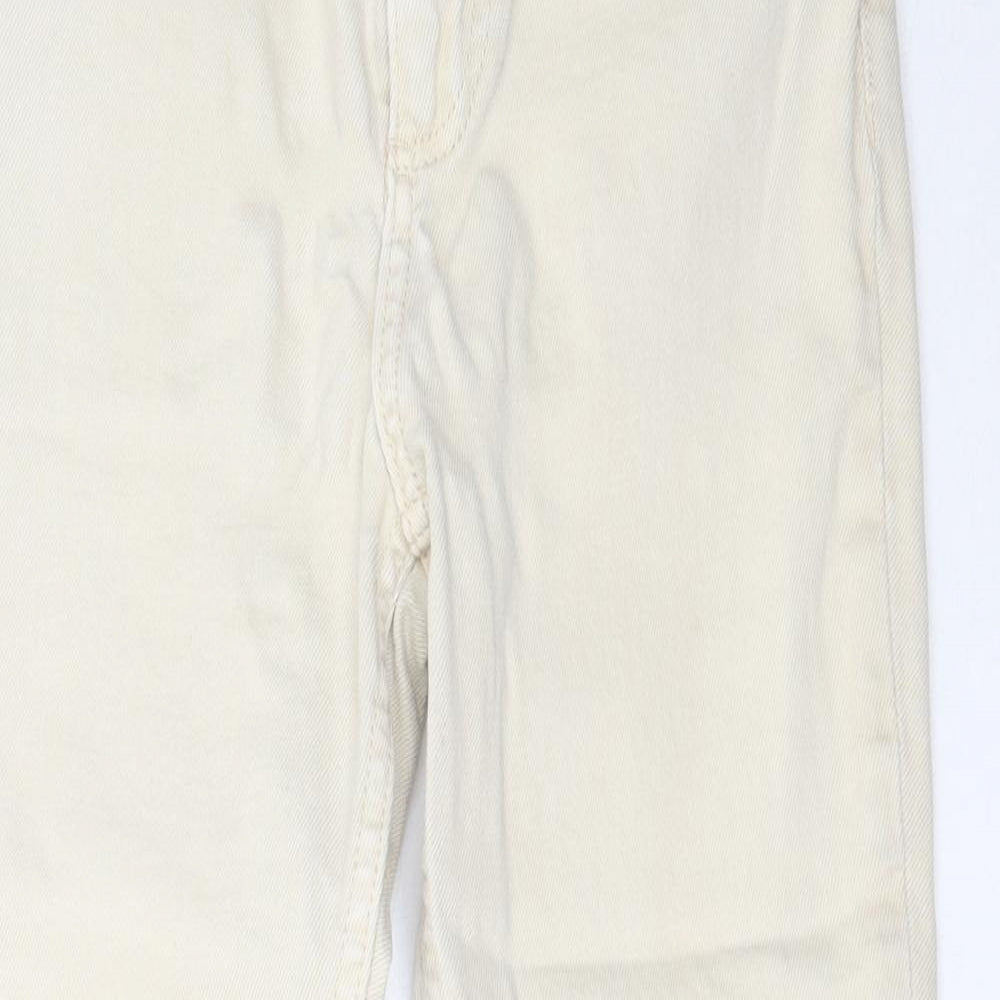 Primark Womens Beige  Cotton Bootcut Jeans Size 6 L25 in Regular