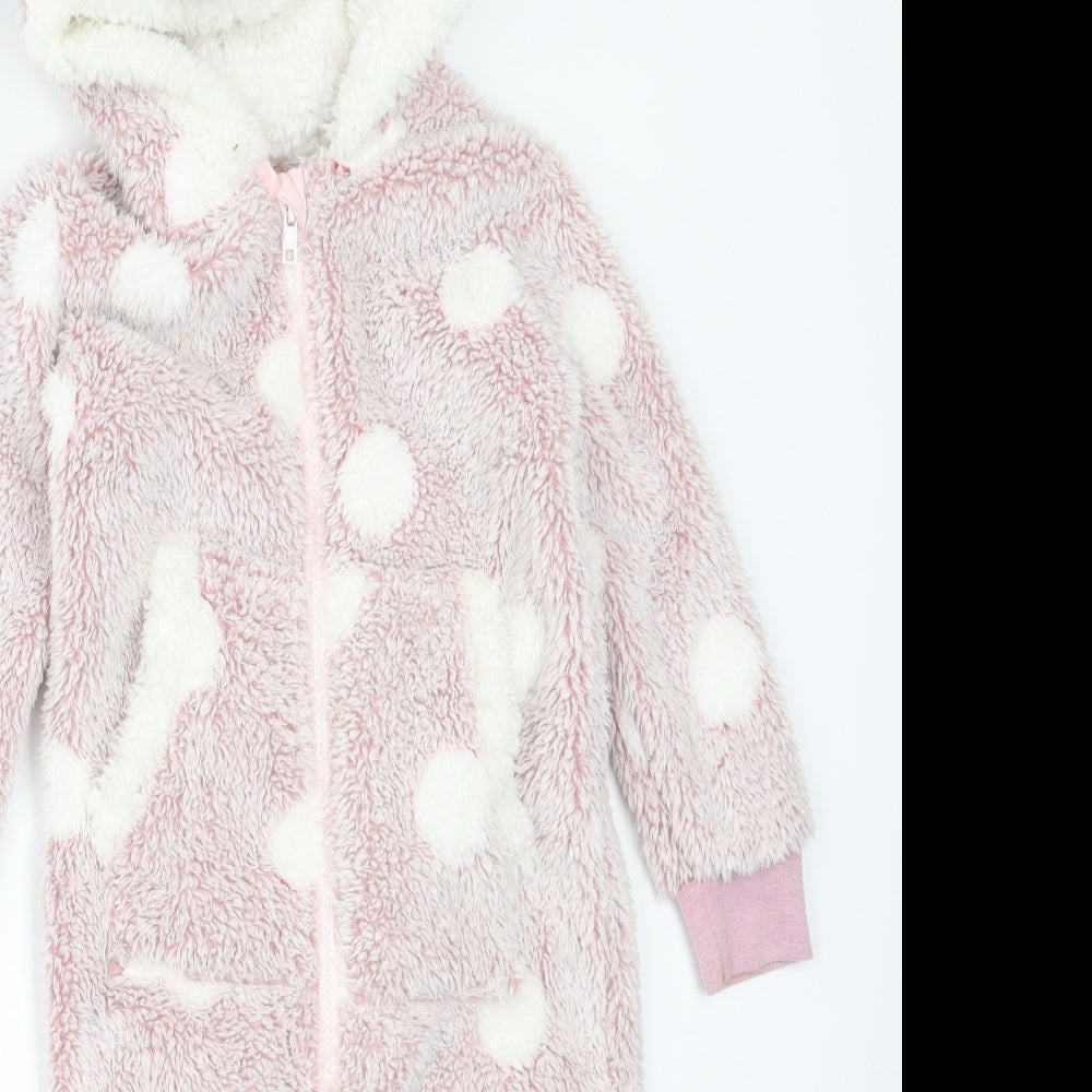 George Girls Pink Polka Dot Polyester Top One Piece Size 3-4 Years