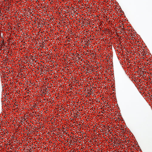 Primark Womens Red  Viscose Fit & Flare  Size 8  Collared