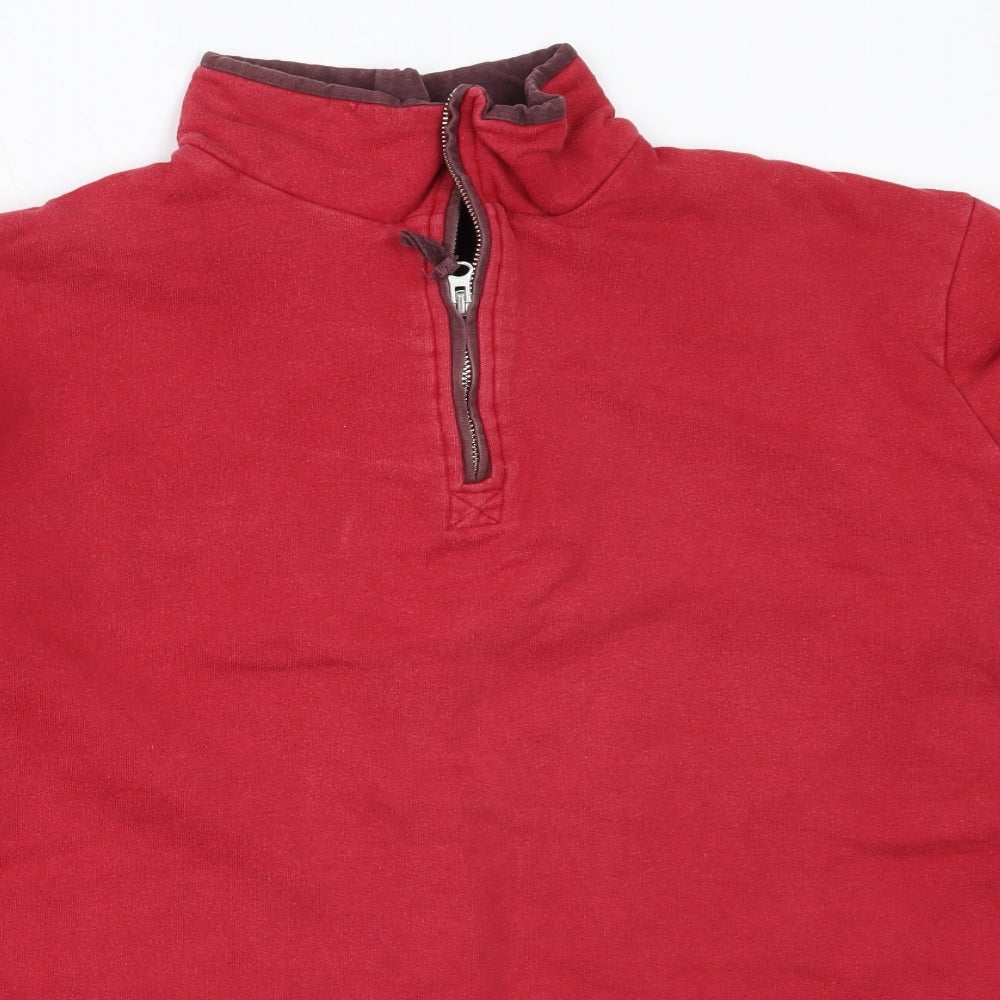 Peter Storm Mens Red  Cotton Henley Sweatshirt Size M