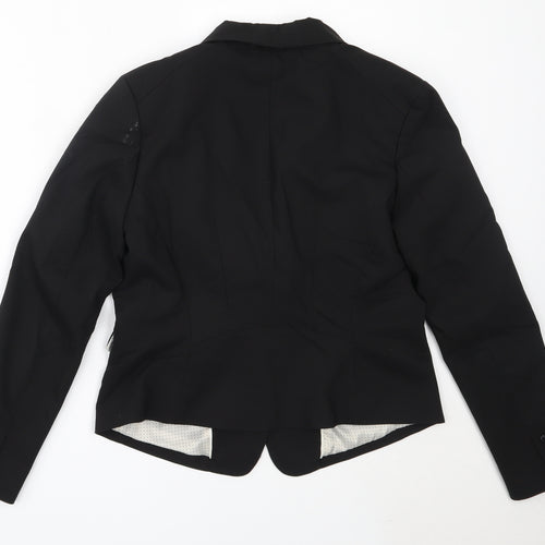H&M Womens Black  Cotton Jacket Blazer Size 42