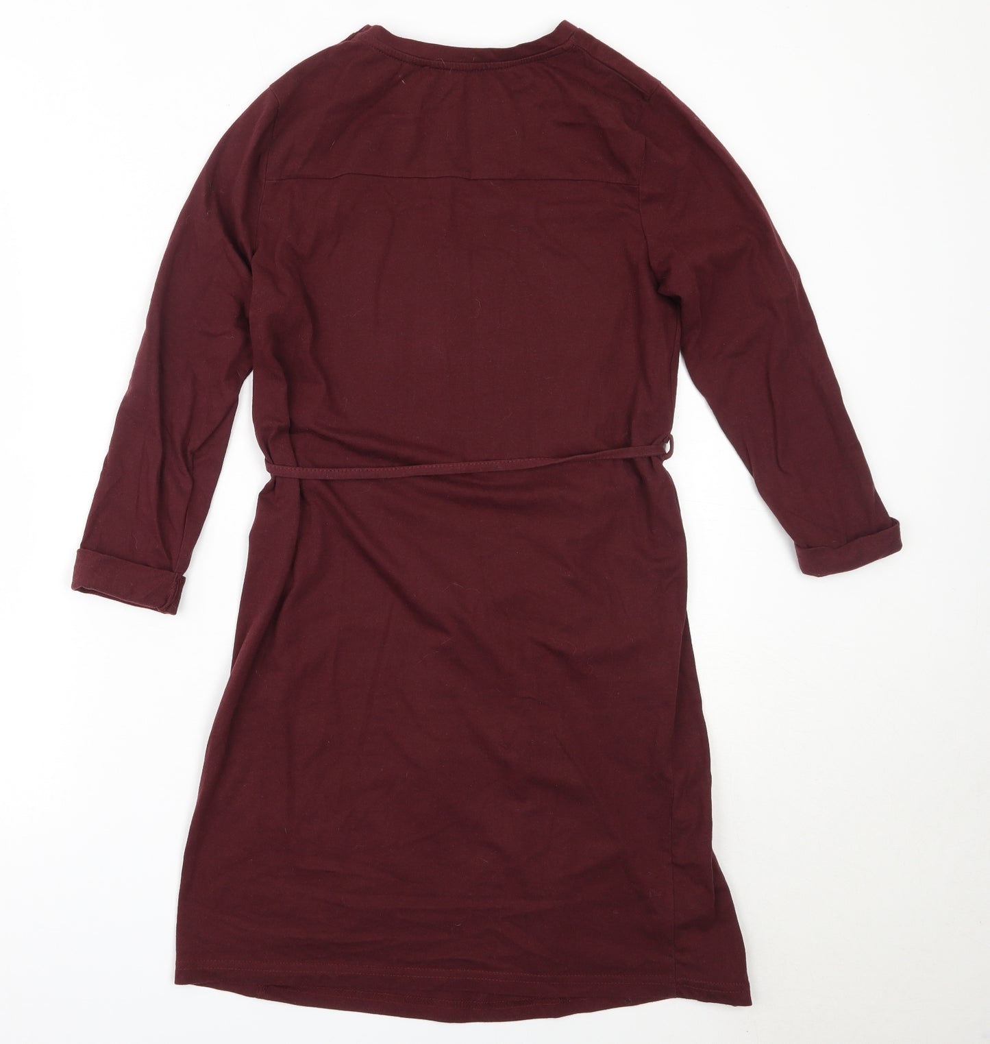 New Look Womens Red  Cotton Fit & Flare  Size 8  Round Neck