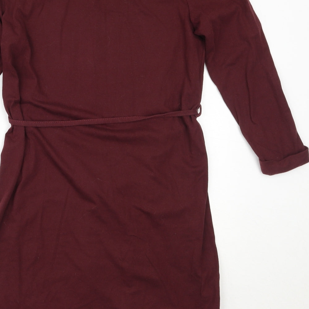New Look Womens Red  Cotton Fit & Flare  Size 8  Round Neck