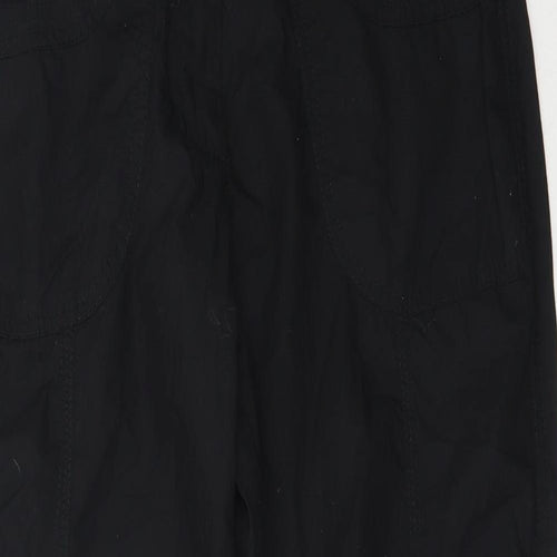 Yessica Womens Black  Cotton Cropped Trousers Size 36 L24 in Regular