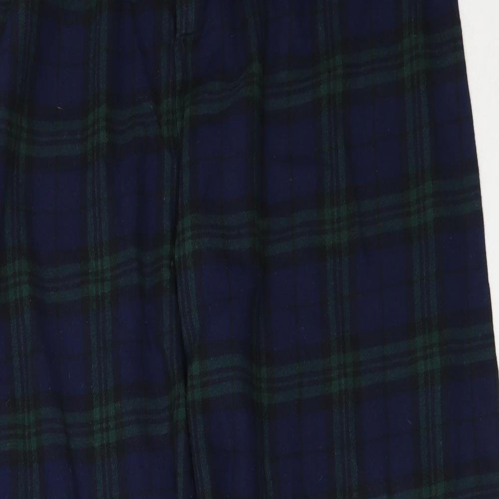 Marks and Spencer Mens Green Check Cotton  Pyjama Pants Size L