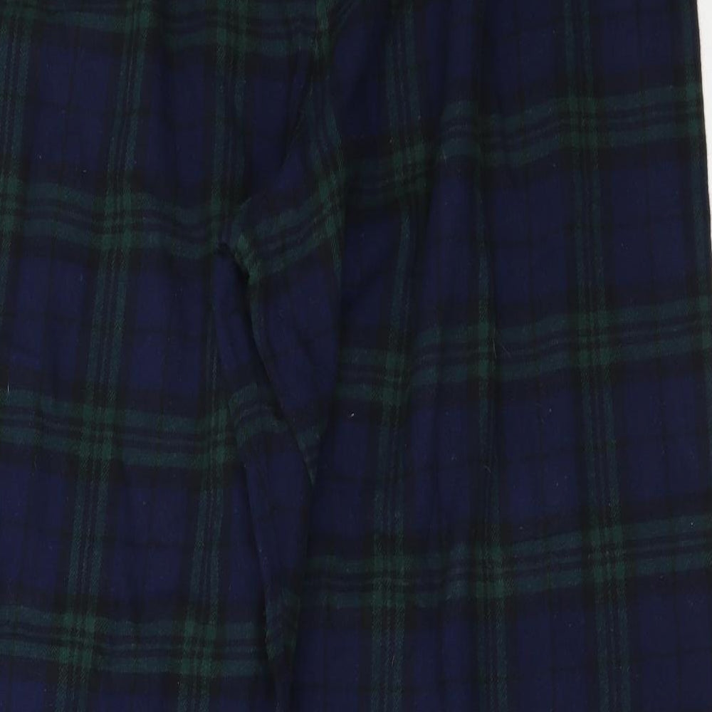 Marks and Spencer Mens Green Check Cotton  Pyjama Pants Size L