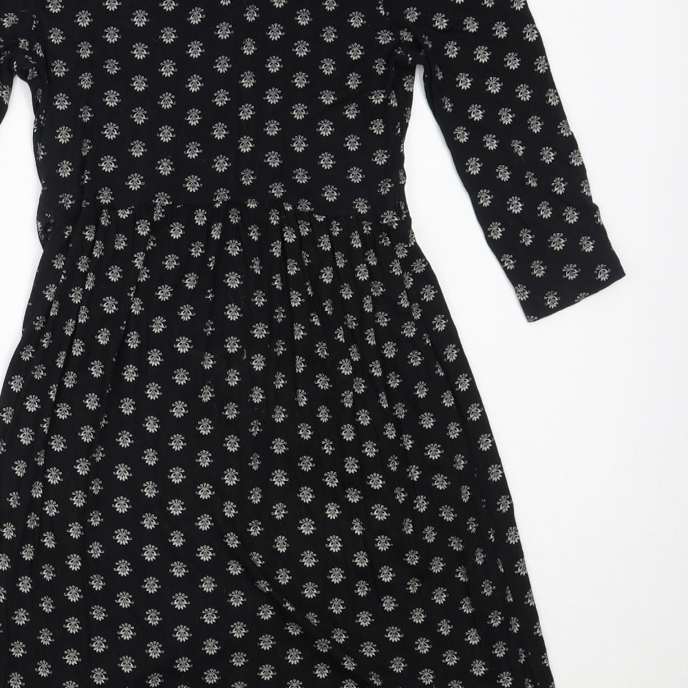 George Womens Black  Viscose Fit & Flare  Size 10  V-Neck