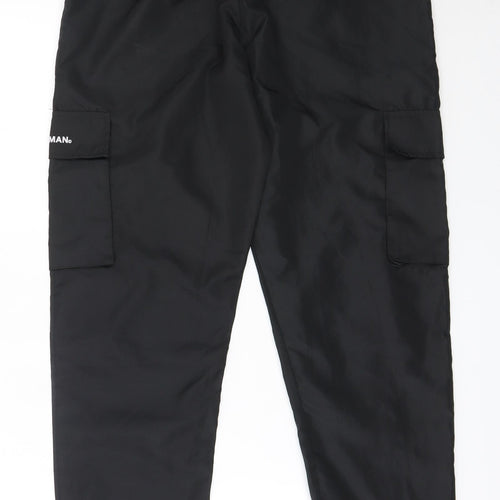 Boohoo Mens Black  Polyester Jogger Trousers Size XS L29 in Regular