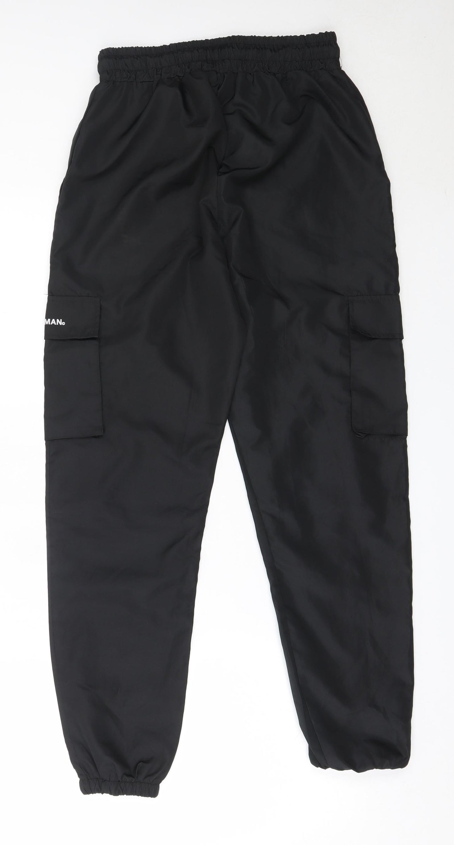 Boohoo Mens Black  Polyester Jogger Trousers Size XS L29 in Regular