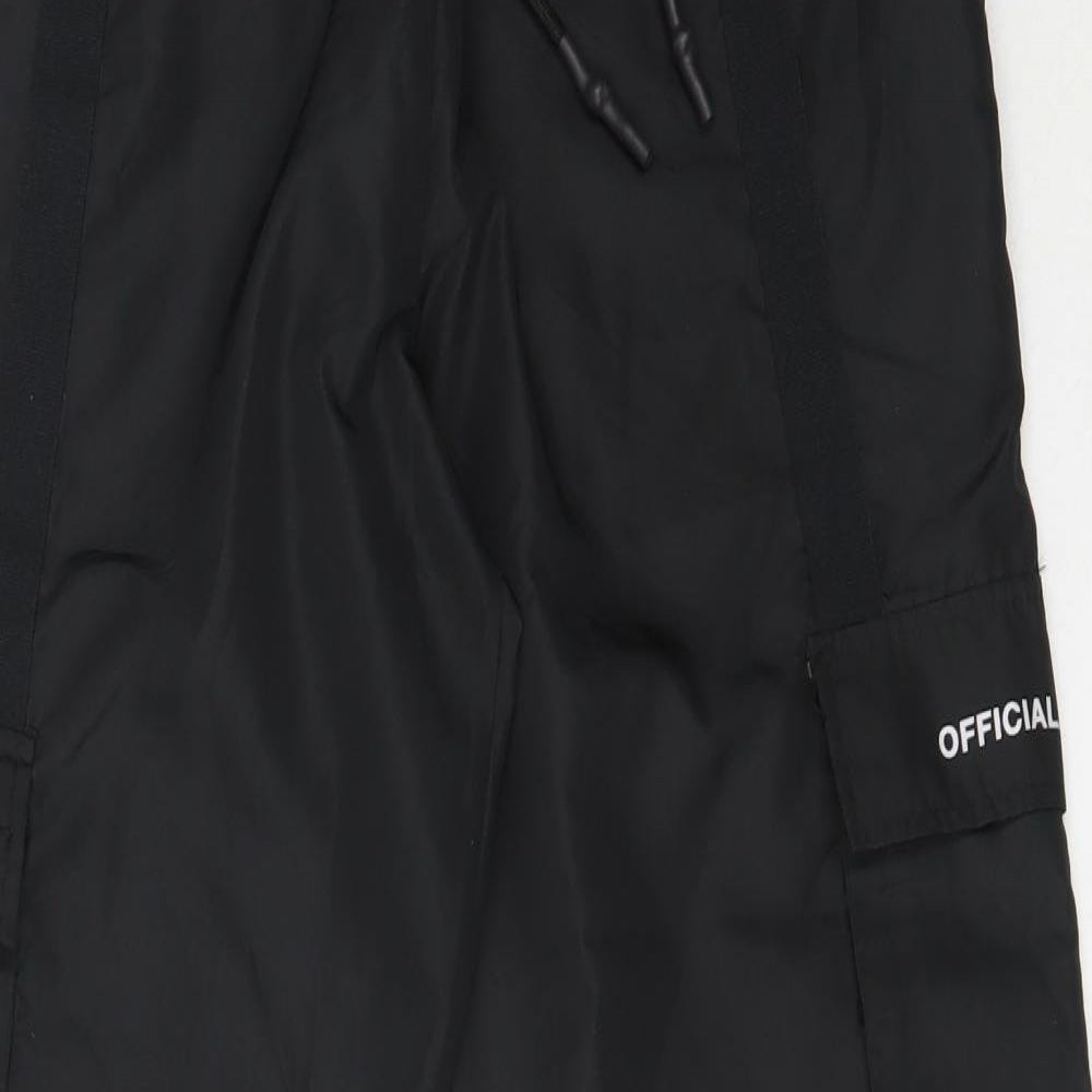 Boohoo Mens Black  Polyester Jogger Trousers Size XS L29 in Regular