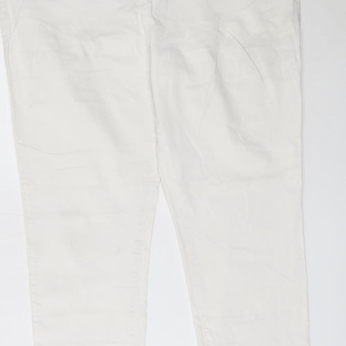 CANDA Womens White  Cotton Trousers  Size 48 L29 in Regular