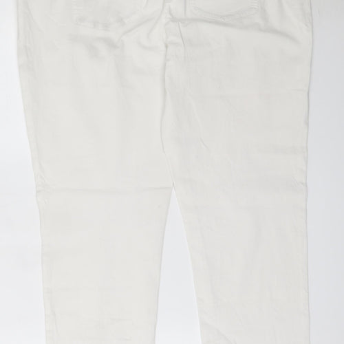 CANDA Womens White  Cotton Trousers  Size 48 L29 in Regular