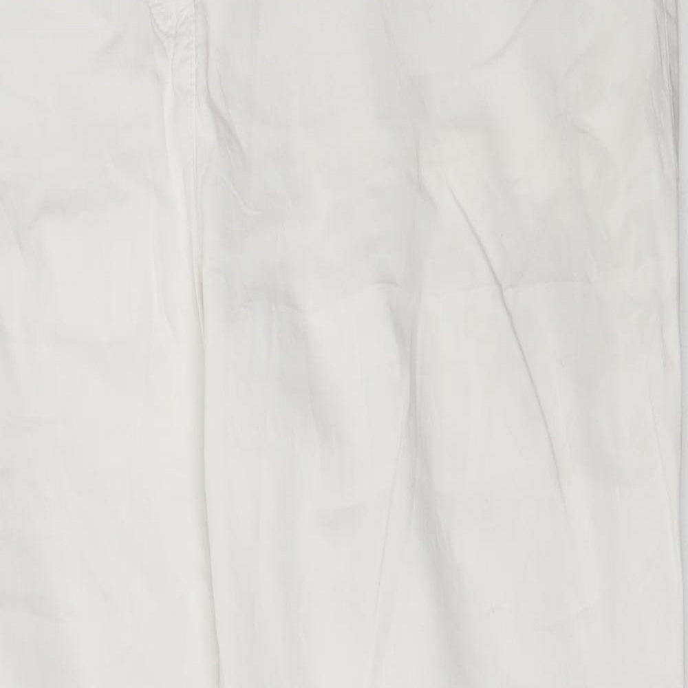 CANDA Womens White  Cotton Trousers  Size 48 L29 in Regular