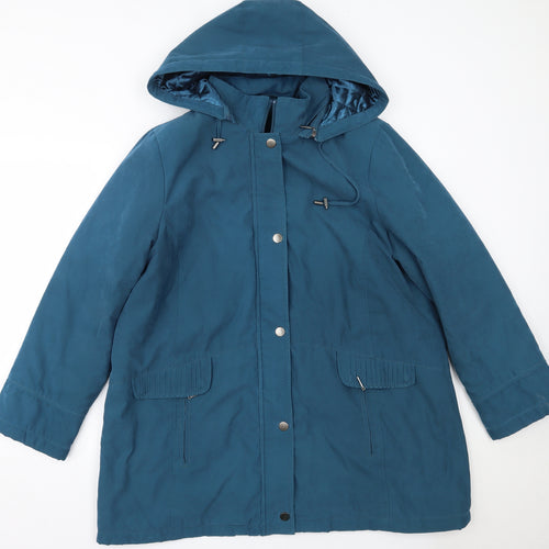 BM Womens Blue   Quilted Coat Size L