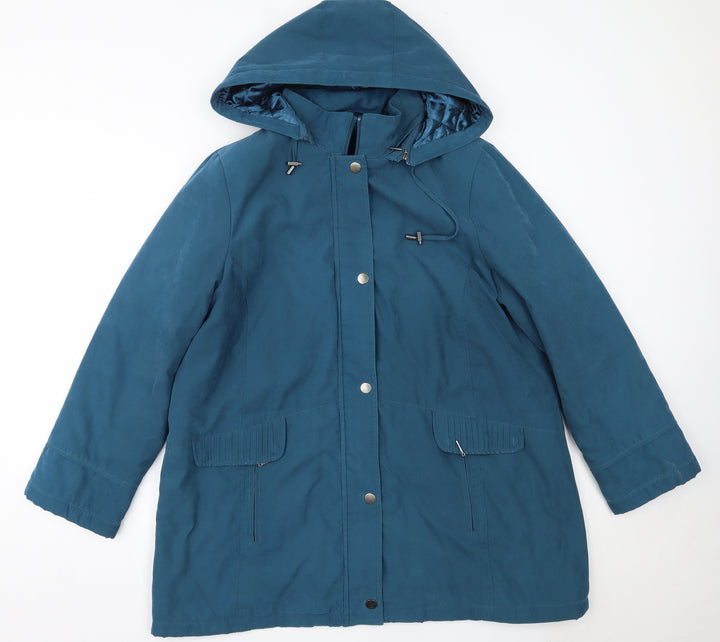 BM Womens Blue   Quilted Coat Size L
