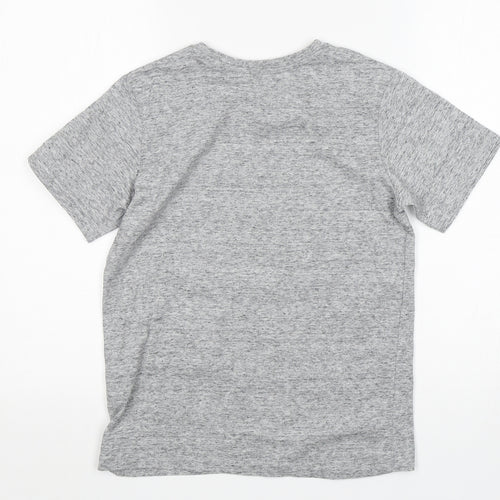 Matalan Boys Grey  Cotton Basic T-Shirt Size 10 Years Round Neck  - Skate