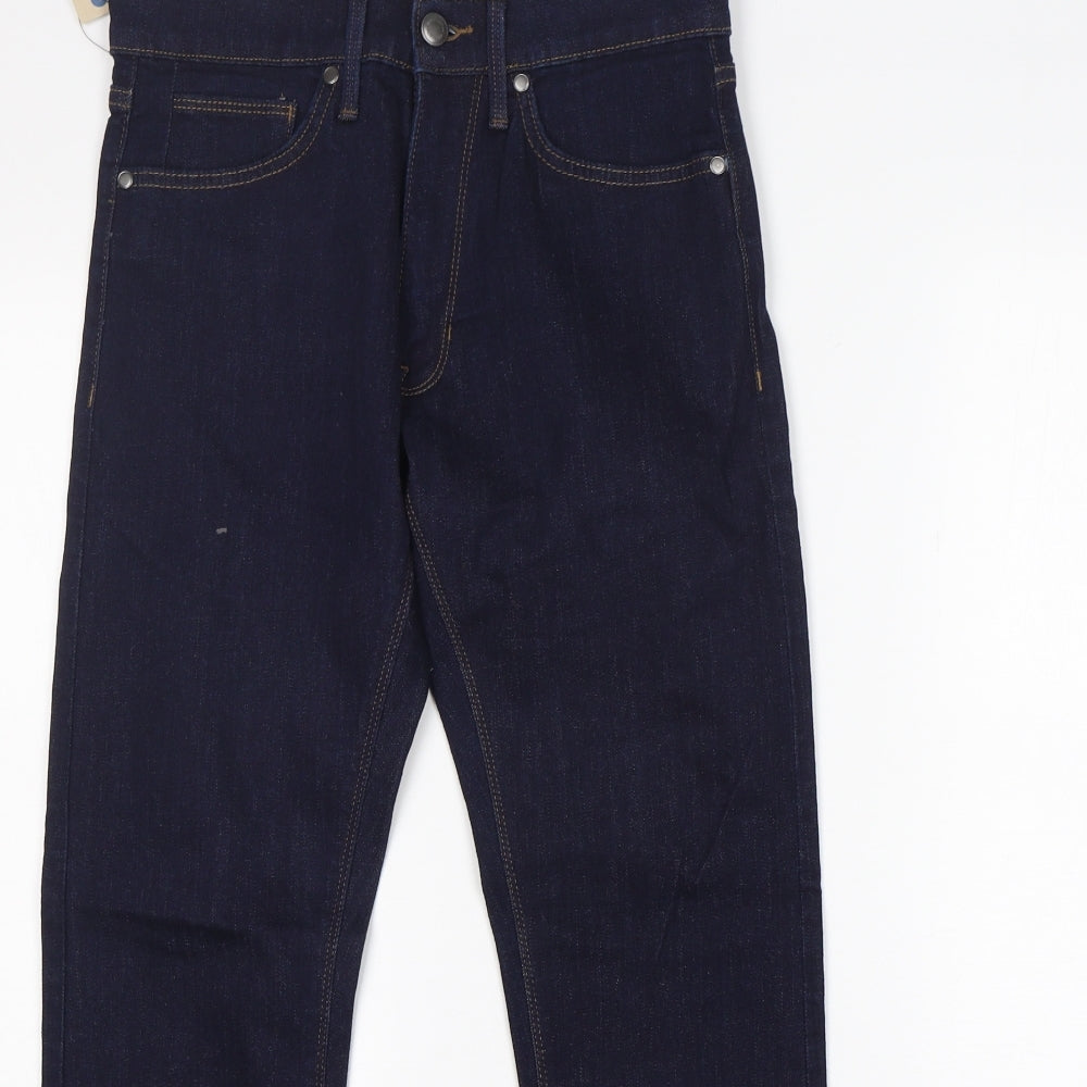 M&S Mens Blue  Cotton Straight Jeans Size 28 L29 in Slim