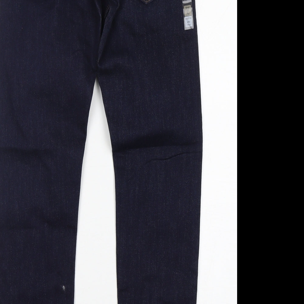 M&S Mens Blue  Cotton Straight Jeans Size 28 L29 in Slim