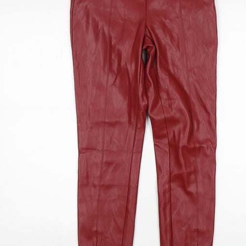 Zara Womens Red  Polyurethane Jegging Jeans Size S L28 in Regular