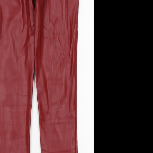 Zara Womens Red  Polyurethane Jegging Jeans Size S L28 in Regular