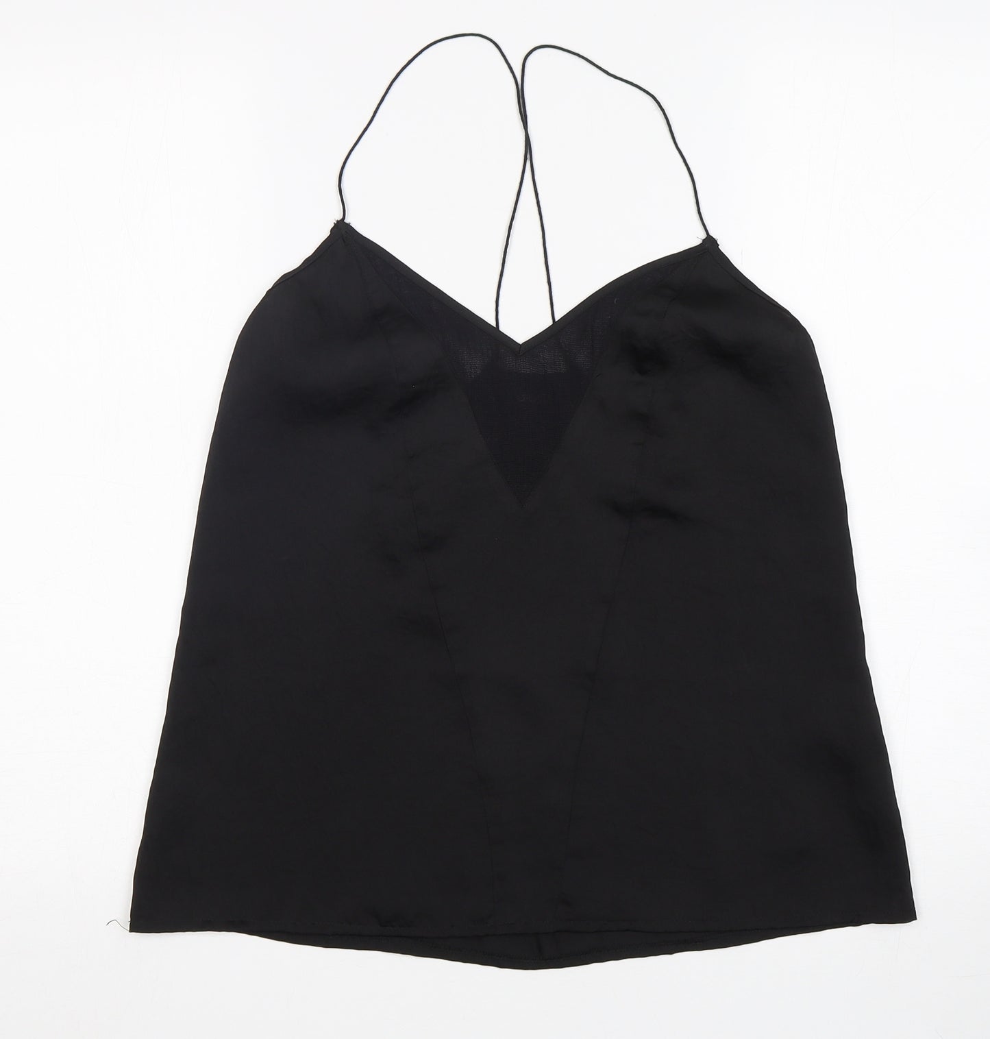 ASOS Womens Black  Polyester Basic Tank Size 10 V-Neck