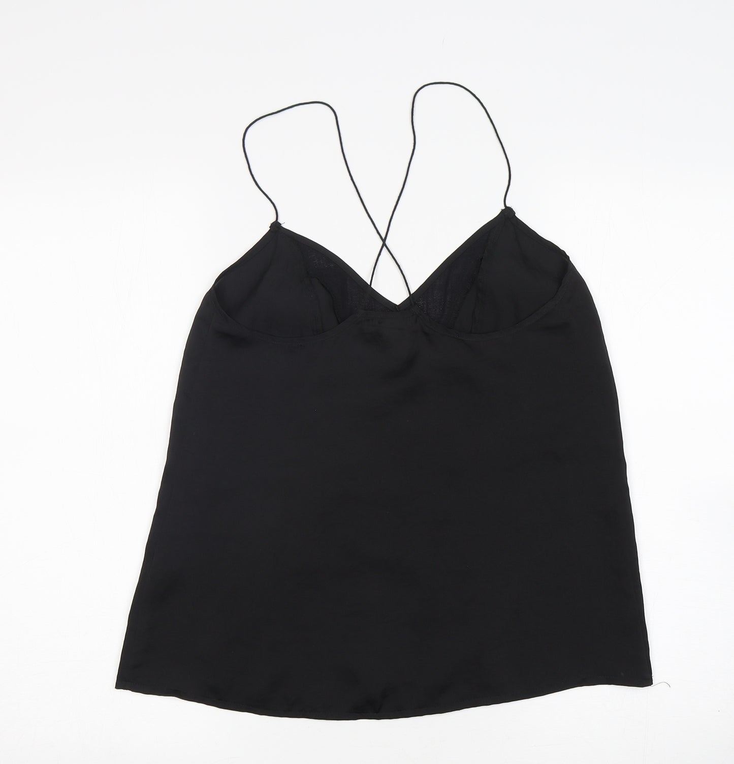 ASOS Womens Black  Polyester Basic Tank Size 10 V-Neck