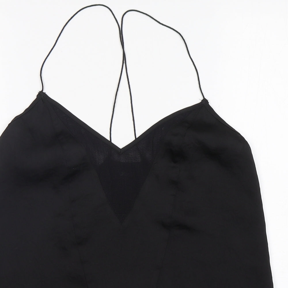 ASOS Womens Black  Polyester Basic Tank Size 10 V-Neck