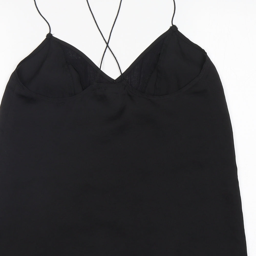 ASOS Womens Black  Polyester Basic Tank Size 10 V-Neck