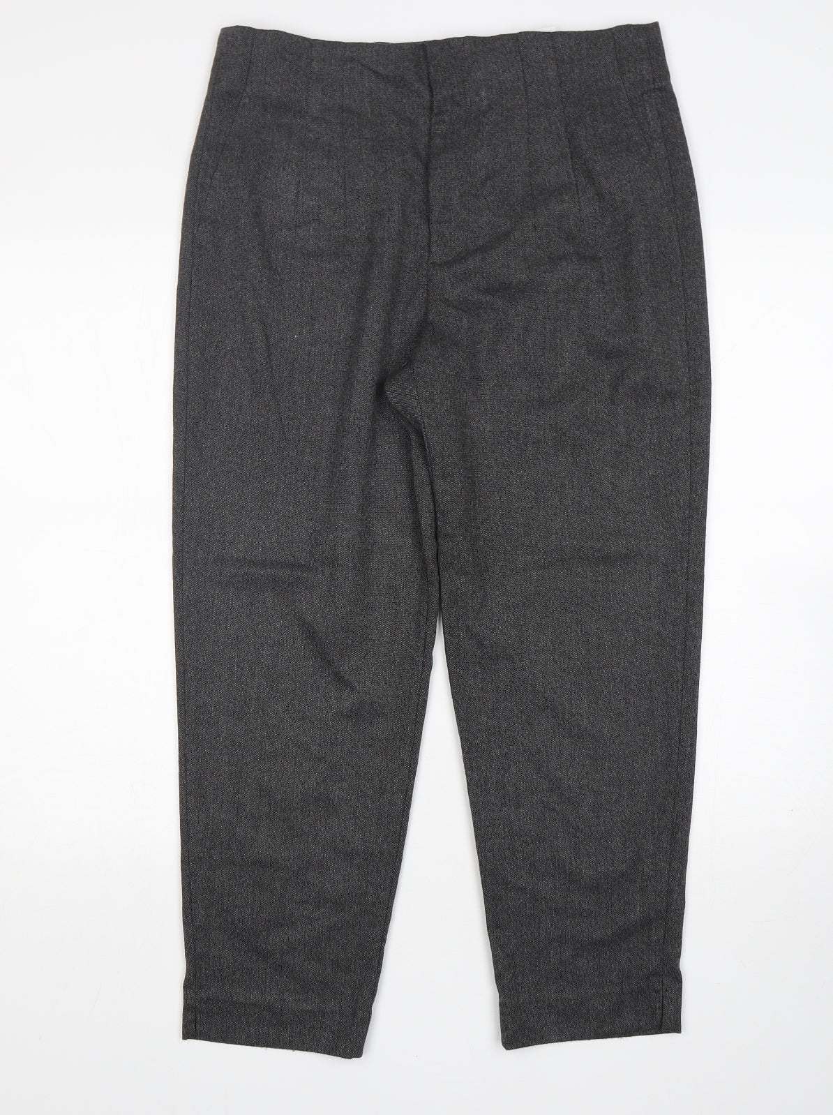 Zara Womens Grey  Polyester Trousers  Size 12 L26 in Regular
