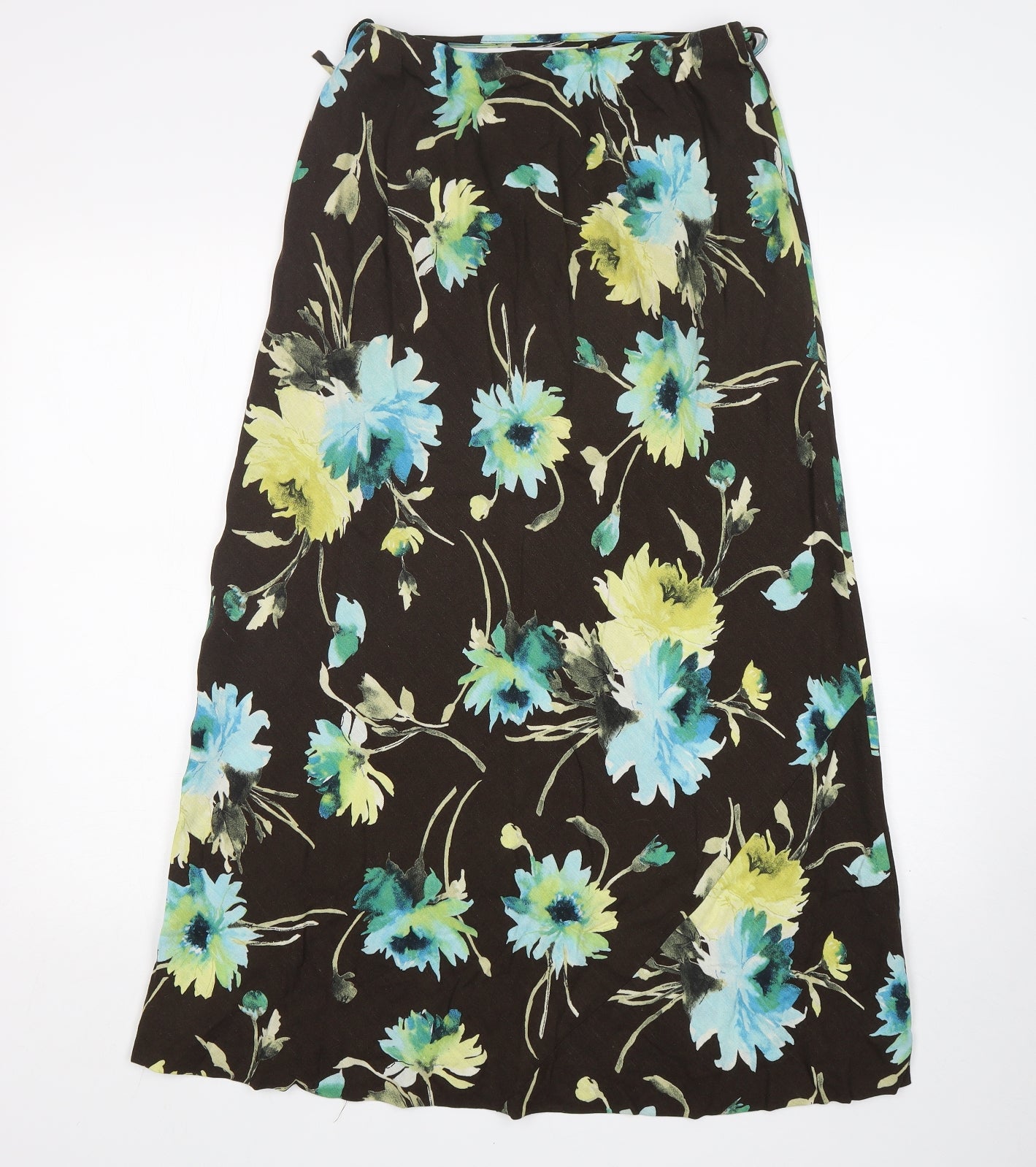 Kenar Womens Multicoloured Floral Viscose A-Line Skirt Size 12