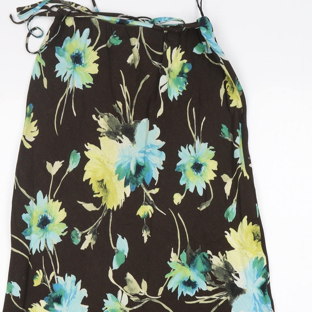 Kenar Womens Multicoloured Floral Viscose A-Line Skirt Size 12