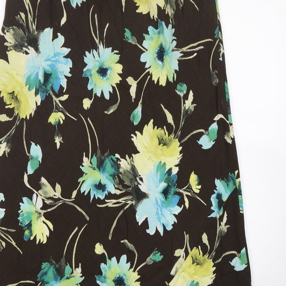 Kenar Womens Multicoloured Floral Viscose A-Line Skirt Size 12