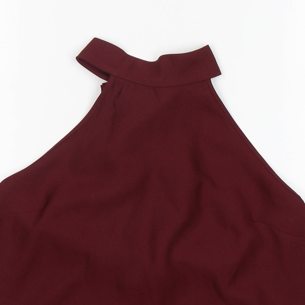ASOS Womens Purple  Polyester Basic Blouse Size 10 Round Neck