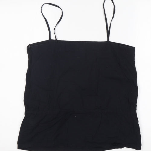 GreatPlains Womens Black  Cotton Basic Tank Size M Off the Shoulder