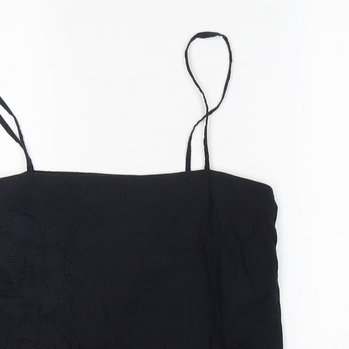 GreatPlains Womens Black  Cotton Basic Tank Size M Off the Shoulder