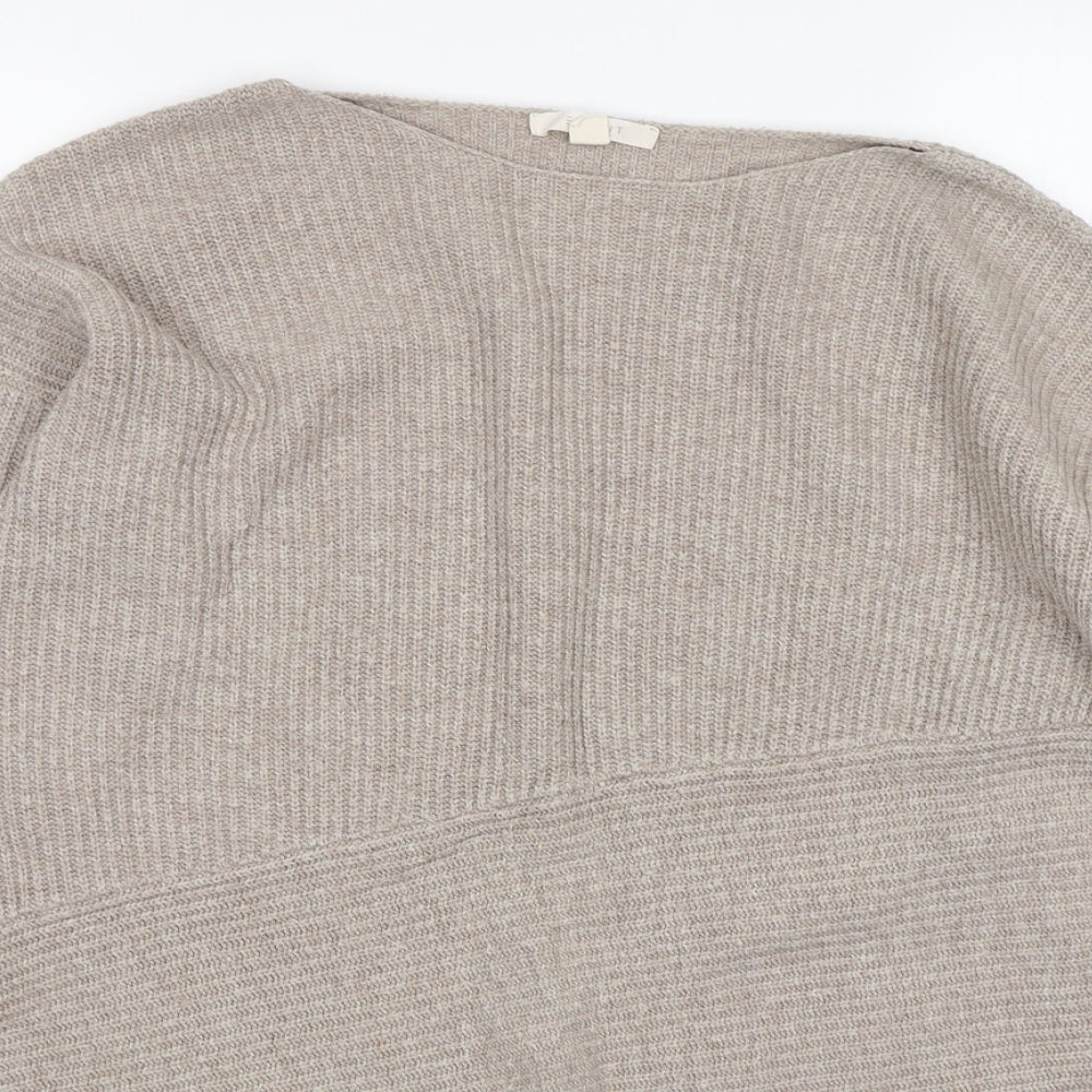 Espirit Womens Beige Round Neck  Polyamide Pullover Jumper Size M