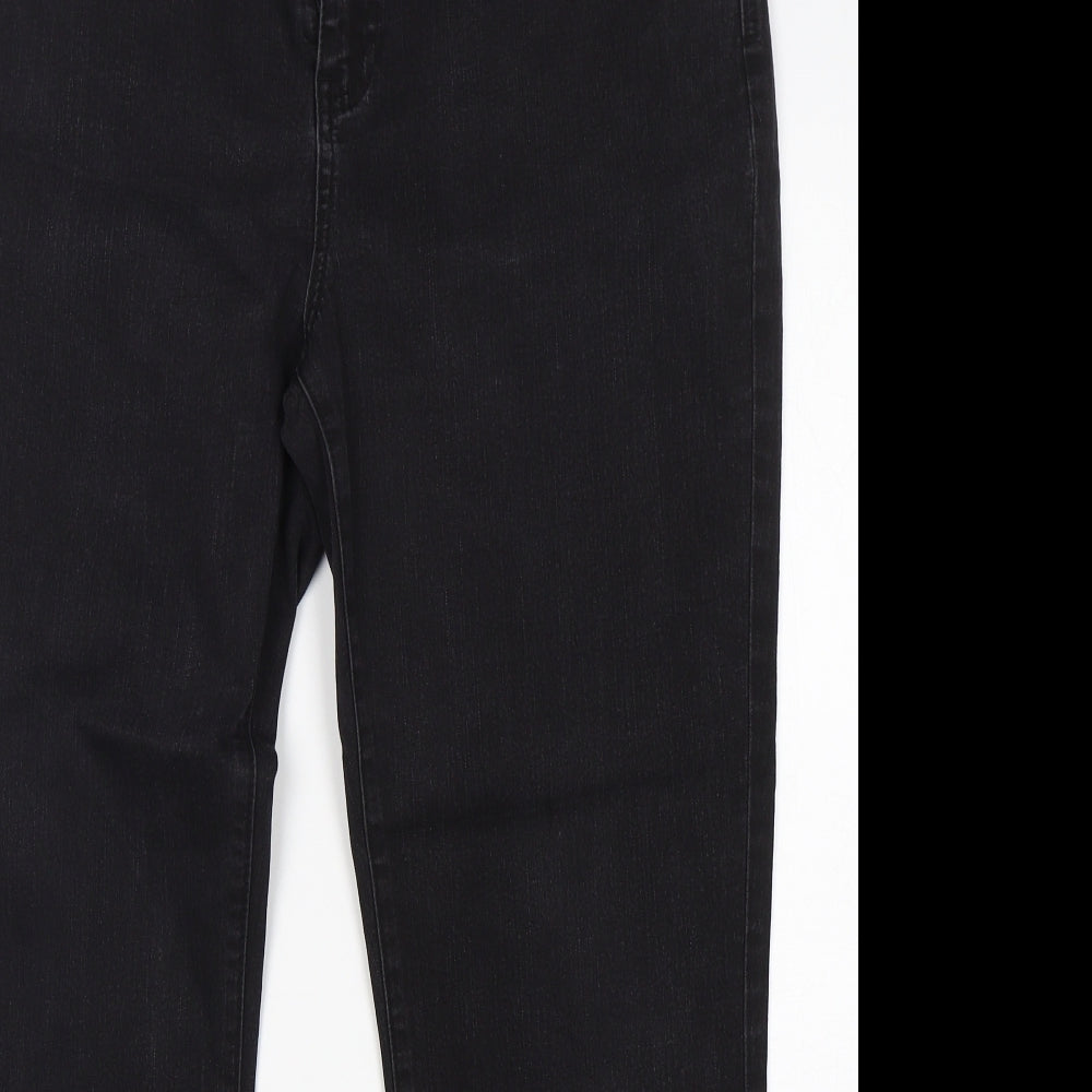 TU Womens Black  Cotton Straight Jeans Size 16 L29 in Regular